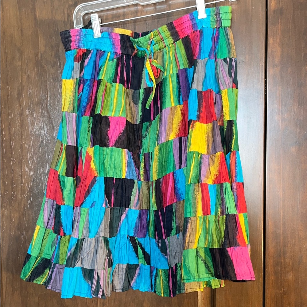 Vibrant Multicolor A-Line Skirt OS